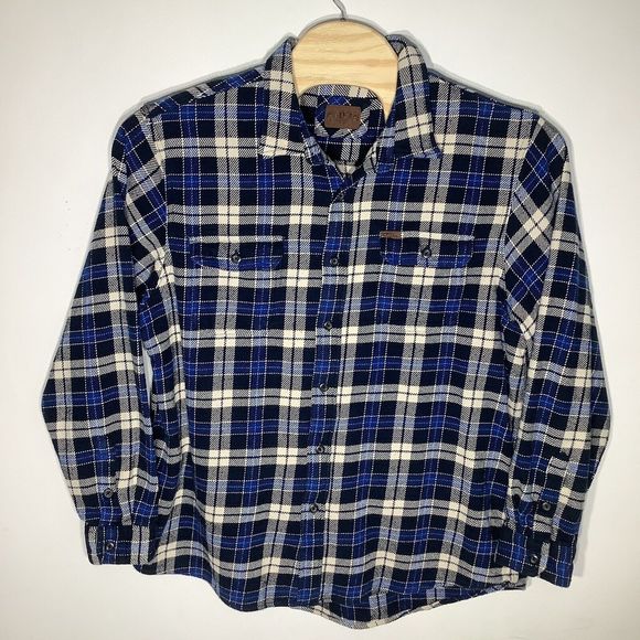 Orvis Mens‎ Long Sleeve Button Up Heavy Flannel Shirt Jacket Blue Plaid Size XXL - Picture 2 of 9
